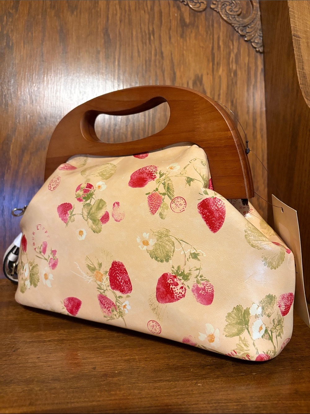 NWT-Patricia Nash-SET-Parisian๐Strawberry-Sandrine Bag & Fira Frame Wallet-$258 - Picture 3 of 16
